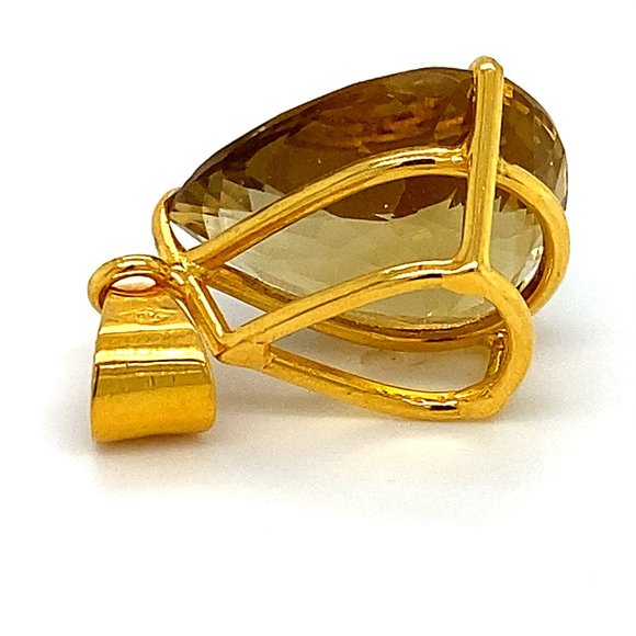 Congo Citrine 12.63ct Solid 18K Gold Pendant - Picture 6 of 8